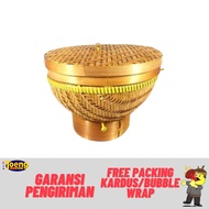 Wakul Nasi Anyaman Bambu - BAMBU BAKUL NASI+TUTUP KECIL RK