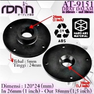 ABS Tweeter Flange Adapter in 25mm (1.5inch) to out 35mm (1.5inch)