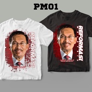 ANWAR IBRAHIM PRIME TSHIRT 10TH OFFICIAL, DSAI TSHIRT, REFORM