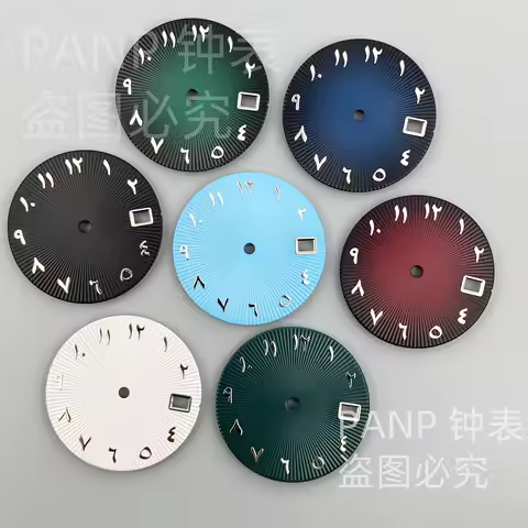 NH35 28.5mm Dial Watch dial Arabic Alphabet Surface Date Watch Faces Suitable for seiko NH35 NH36 mo
