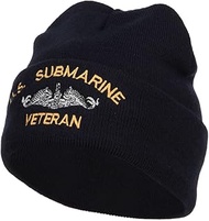 e4Hats.com US Submarine Veteran Military Embroidered Long Beanie