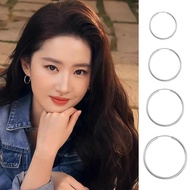 Rose Story Huang Yimei Liu Yifei Same Style Earrings Classic Plain Hoop Big Earrings Hoop Earrings