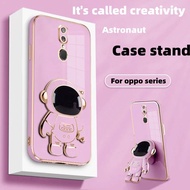 Casing OPPO F11 Pro Case F11 F9 F9 Pro A76 A36 A16K A16E F7 F5 F1S A59 Casing 2022 luxury texture creative astronaut bracket men and women mobile phone Case Cover