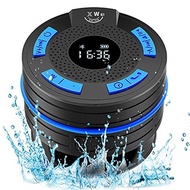 Shower Radio Bluetooth Shower Speaker Waterproof Wireless Speaker Portable Radio with Clock Suction
