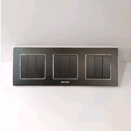 Triple + Triple + Triple 3 Gang K2 Black-Black Boton Switch