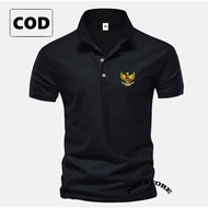 !!! Polo Shirt Distro Logo Garuda Text -Print Premium Quality Polo Collar Shirt Shrit Short Sleeve Men/ Women