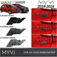 AMAZING PERODUA MYVI GEN3 FL MG3 2018-2024 CAR AV SPEC LOGO EMBLEM FRAME PNP MYVI AV LOGO BADGE COVE