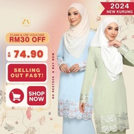 ✾ZOE ARISSA Baju raya 2024 viral Saharah Kurung klasik moden baju kurung Sulam lace labuh baju kurung moden terbaru 2024➳
