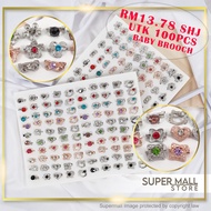 Supermall Baby Brooch 10/25/50/100Pcs Kerongsang Random Mix Design Pin Tudung Shawl Bawal Hijab Fash