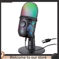 【sunnyshop2】USB Condenser Microphone Rgb Microphone Set Wire Game Live Recording Studio Streaming La