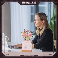 [eternally.sg] 2024 Bloomy Flowers Desk Calendar Aesthetic Monthly Desk Planner for Table Decor