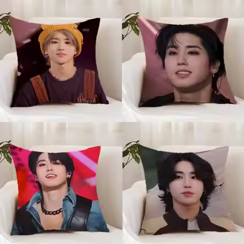 Singer H-Han J-Jisung Boy Cushion Cover Premium Comfort Reversible Pillow Cover - Dual - Use Design 