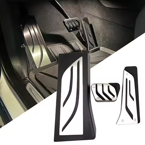 3PCS LHD Car Gas Brake Pedal For BMW X5 G05 F95 iX5 M50d IX I20 2019~2025 AT Car Rubber Footrest Foo