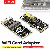JEYI PCIe X1 to M.2 A/E-Key WiFi Card Adapter Bluetooth USB-C 2.0 Enabling Full‑speed WiFi 6/6E/7 Fo