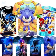 [Children's Clothing] Sonic the Hedgehog T-Shirt Summer Short-Sleeved Cool Boy And Girl Shirt 3-13 Y