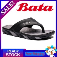 Bata men shoes men's Bata leather sandal Bata male shoes Kasut Slides man Bata man slippers Bata sandal for men Bata men's beach shoes men's flip flops -LS4705 (Black) V806