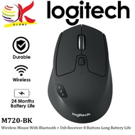 LOGITECH M720 TRIATHLON DUAL MODE WIRELESS MOUSE WITH BLUETOOTH + USB UNIFYING RECEIVER 8 BUTTONS LO