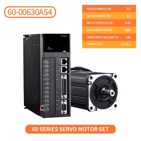 KYDCN AC220V servo motor set servo motor driver 60mm flange 200W 3000rpm 0.64nm with driver servo mo