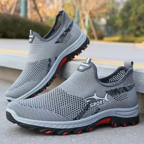 Zapatillas deportivas de verano para hombre, zapatos deportivos de malla, zapatos deportivos transpi