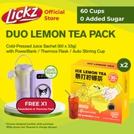 (Bundle of 60) LICKZ Thai Lemon Tea Juice Sachets 60s – Light Detox | Clean & Glow Daily Drink + Fre