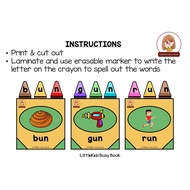 ❤️PDF❤️ (108 CVC Words) Crayon CVC Words Hand Literacy Activity Worksheet