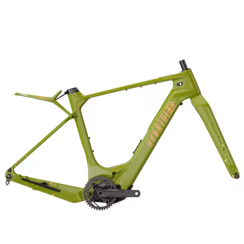 700*50C Carbon Fiber Hybridizer Rando Gravel E-Bike Frame Set with Super Light M820 Mid Motor and 48