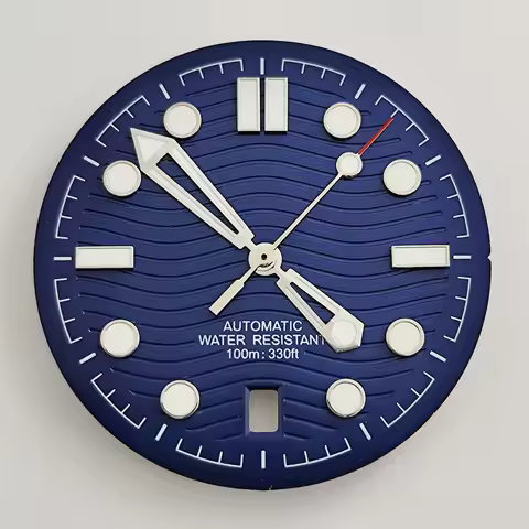 31mm NH35 dial 6 o'clock date dial custom logo watch accessories black blue gold rose gold index