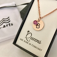 Initial & Birthstone Necklace