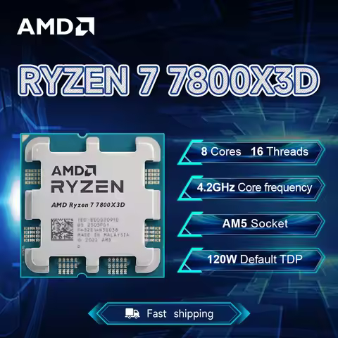 NEW AMD Ryzen 7 7800X3D 4.2GHz 5NM L3=96M Processor 120W Socket AM5 8-Core 16-Thread R7 7800X3D DDR5