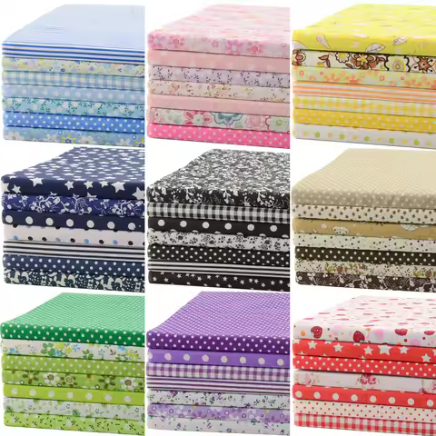 Teramila 7 or 8 Pcs/Set 30x30cm/25x25cm Sewing Cloth Telas Patchwork Quilt Fabrics Handmade Cotton T