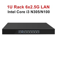 Topton 1U Rack Chassis  PC In i3 N305 N100 6 x i226-V 2.5GbE LAN Cabinet Firewall Router Gateway DDR