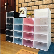 Smartly assembled transparent hard plastic shoe box (large size for size 36-44) shoe box kotak kasut