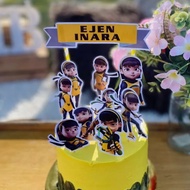[CUSTOM NAME] Happy Birthday Cake Topper Alicia Ejen Ali Decoration Set Party Accessories Banner Hia