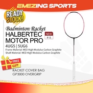 (READY STOCK) 2025 NEW Halbertec Motor PRO Badminton Racquet Unstrung (Free Grip & Cover Bag) - 4U 5