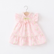 New Children's Baby Sleeveless Dress Tulip Flower Girl Baby Fluffy Dress 0-4 Year Old Party Dress