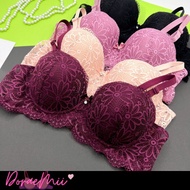 Doraemii Women Push Up Wired Bra B Cup Floral Lace Bra Baju Dalam Wanita Berdawai Span Tebal