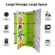 6 Cubes Kids Wardrobe Animals Cartoon Cabinet /Clothes Storage Organization Bedroom /Almari Baju Kanak-Kanak