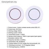 CON 6V 433Mhz Wireless Remote Control 1 Button Round Remote Control Switch Feel Free To Paste EV1527