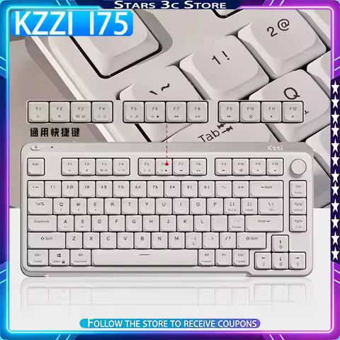 KZZI I75 Youth Edition Mechanical Keyboard Wireless Tri Mode Low Axis Portable Office Long Endurance