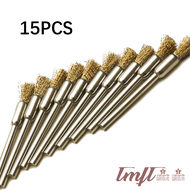 [tmft] 15Pcs 5mm Brass Steel Wire Brush Electric Drill Power Rotary Tools Polising Cleaning Brushes Metal Rust Removal Tools