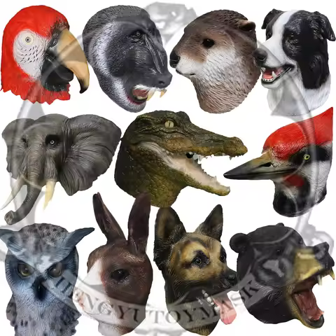 Latex Popular Realistic Animal Head Aquatic Otter Baboon Props Fancy Dress Masks