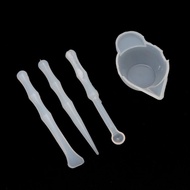 OXXGGKAO 4Pcs Silicone Mixing Cups Measuring Cups Stirrers Spoon Scraper For Resin Mold DIY Resin Je