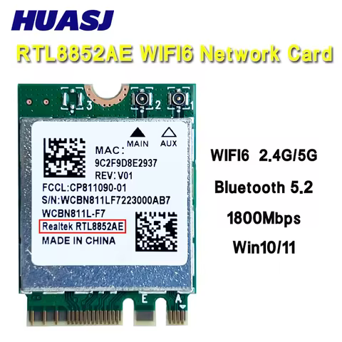 RTL8852AE RTL8852 Wifi 6 2.4G 5G 802.11AC/AX Wireless Module MU-MIMO Network Card Bluetooth 5.2 for 