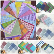 3n1/6n1/12n1 Unisex Panyo Absorbent Plaid Cotton Handkerchief 43*43 cm