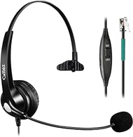 RJ9 Phone Headset Corded Telephone Headset with Microphone Noise Cancelling for Polycom VOIP VVX400 VVX401 VVX410 VVX411 VVX300 VVX310 VVX311 VVX501 335 ShoreTel 230 NEC Allworx Landline Deskphones