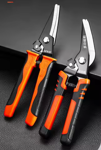 Aviation Scissor Snips Metal Sheet Snip Scissors Industrial Cutter with SK-5 Steel Blade Multipurpos