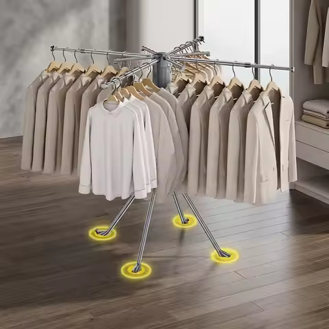 Installation Free Folding Clothes Drying Rack Indoor Space Saving Clothes Dryer Household Drying Art
