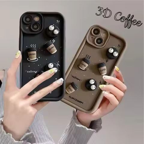 3D DIY Coffee Phone Casing For Google Pixel 8A 7A 9 Pro XL 7 8 PRO 7Pro Pixel7A Case Love Heart Soft