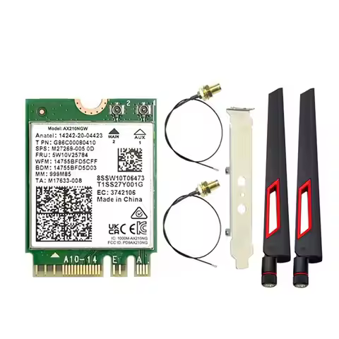 Ss-AX210NGW Wifi Card+ 10Dbi Antenna 5374Mbps 2.4G/5G/6Ghz Tri-Band Bluetooth 5.3 Wireless Network A