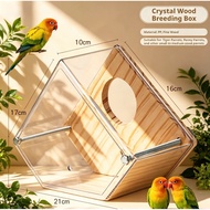 Parrot Breeding Box | Acrylic Pine Wood Parrot Breeding Box Clear View Nest Box for Lovebird Tiger P